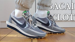 NIKE SACAI CLOT LD WAFFLE COOL GREY REVIEW amp ON FEETDID WE NEED THIS COLLAB [upl. by Ifok]