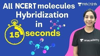 Hybridization In 15 Seconds  Chmical Bonding  NCERT  Unacademy Class 11 amp 12  Sakshi Maam [upl. by Aeuhsoj]