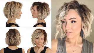 HOW TO WAND CURL WITHOUT A CURLING WAND  short hair [upl. by Htide]