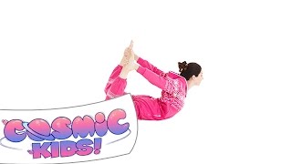 Bowl pose  Cosmic Kids yoga posture of the week [upl. by Esiuolyram844]