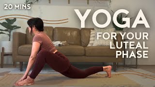 Luteal Phase Yoga Ease PMS With Calming Hatha Flow [upl. by Ahsini]