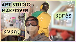 ART STUDIO MAKEOVER  Réaménagement de mon atelier 🌟 Partie 1  On ouvre un mur  😱🔨 [upl. by Arteid927]