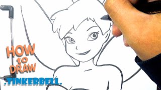 How to Draw Tinkerbell  Easy Drawing  Cartoon Drawing  Fairy Drawing [upl. by Llennod]