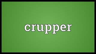 Crupper Meaning [upl. by Eniamirt508]