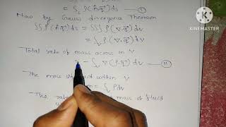 Find Equation of Continuity  by Eulers method  equation of continuity  FLUID DYNAMICS  Maths [upl. by Ennahtebazile]