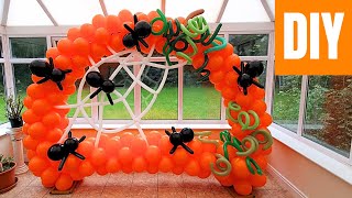 Halloween PUMPKIN Balloon Arch with Spider Web 🎃 [upl. by Anhoj]