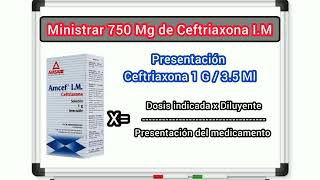 cálculo de Dosis de medicamentos conversión de Gramos a Miligramos y regla de 3 Ejercicio 6 [upl. by Alyat713]