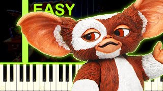 GREMLINS THEME  EASY Piano Tutorial [upl. by Annairba]