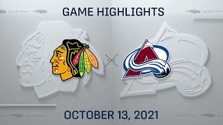 NHL Highlights  Blackhawks vs Avalanche  Oct 13 2021 [upl. by Enaerb40]