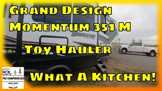 Grand Design Momentum 351 M Tour  Toy Hauler With A Grand Kitchen [upl. by Aiahc]