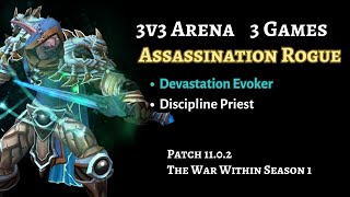 Fatebound Assassination Rogue PvP 3v3 Educational Arena Gameplay Early Season 1102 [upl. by Hillinck]