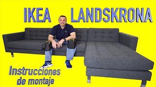 Instrucciones de montaje del sofá de 3 plazas con chaise longue IKEA LANDSKRONA [upl. by Yellat]