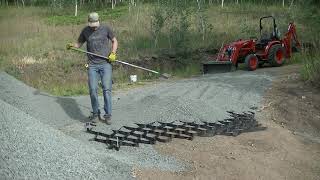 Putting Down Gravel Driveway Using Geocell Our Solution for Long Steep Slope [upl. by Bohrer]