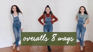 8 v simple ways to wear overalls  how to style [upl. by Burd]