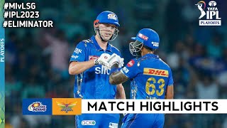 MI vs LSG Eliminator IPL 2023 Match Highlights  mi vs lsg ipl highlights ipl 2023 highlights today [upl. by Natsyrk733]