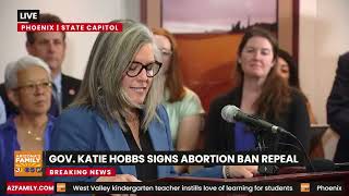 LIVE Arizona Gov Katie Hobbs signs abortion ban repeal [upl. by Otanutrof]