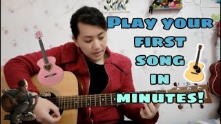 How to play your first song in minutes  Guitar Lesson for beginners 🎸 [upl. by Ennahs]