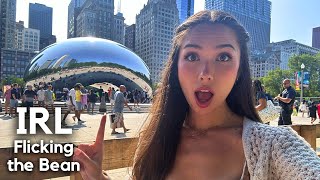 Flicking the Bean at Millennium Park hehe ♡ IRL stream in Chicago [upl. by Broeder]