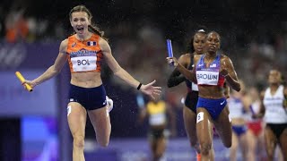 Femke Bol put on a show in the 4x400 mixed relay earn Netherlands Olympic gold [upl. by Gunzburg]