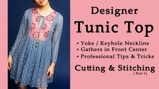 DIY Designer Tunic Top Cutting amp Stitching  Part 1  Latest Tunic Top Design [upl. by Gav]