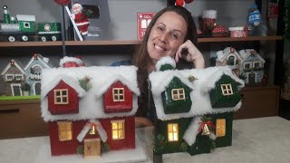 Casinha Natalina feita com caixa  Diy Decoração de Natal [upl. by Suehtomit]