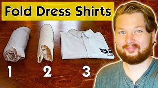 How to Fold Button Up Shirts Works for All Collared Shirts [upl. by Anerual]