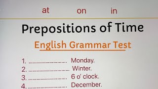 At In On in English  Prepositions of Time  English Grammar Test [upl. by Minette931]