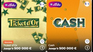 GRATTAGE DE TICKETS FDJ TICKET DOR ET CASH [upl. by Nho]