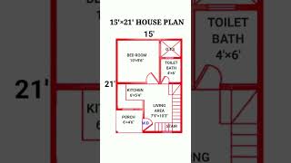 15 x 21 house plan  15 x 21 house design home shortvideo house trending buildmyhome [upl. by Hendrick125]