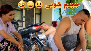 برای اولین بار سر فیض قالین شویی کردم 🤣وظیفه جدید تمنجو موتور شوی best day faiz and tamanjoo [upl. by Lebbie]