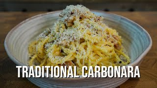 Traditional Spaghetti Carbonara Recipe  The Right Way [upl. by Ennairb]