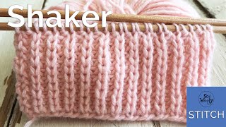 Shaker stitch Half Fishermans Rib A tworow repeat knitting pattern easy and reversible [upl. by Eanore]