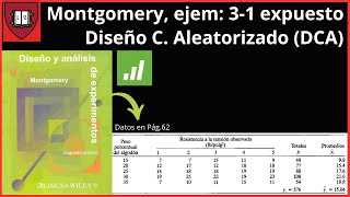 Experimentos con un solo factor el análisis de varianzaMontgomery pág 60 ejemplo 31 [upl. by Cuthbertson741]