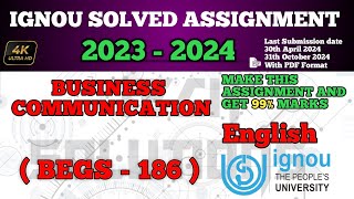 BEGS 186 SOLVED ASSIGNMENT 202324 IN ENGLISH  BEGS 186 SOLVED ASSIGNMENT 2024  BEGS186  IGNOU [upl. by Sdlonyer281]