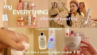 my EVERYTHING shower routine  hygiene essentials how to smell good 247 [upl. by Scheider]