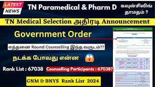 📢TN Paramedical Counselling 2024 Schedule Release Next Week [upl. by Cornela128]