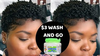 3 WASH AND GO ON SHORT NATURAL HAIR FT WETLINE EXTREME GEL [upl. by Forland]