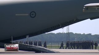 First MH17 bodies arrive in Netherlands [upl. by Niki]