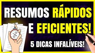 Como Fazer RESUMOS RÁPIDOS e MUITO Eficientes DICAS DE ESTUDO [upl. by Llebanna]