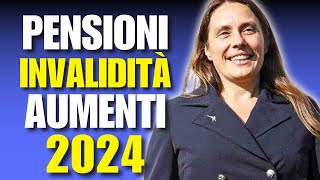 PENSIONI INVALIDITÀ NUOVI IMPORTI PER IL 2024 [upl. by Sibylle60]