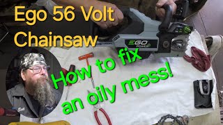 Ego Chainsaw Has Massive Oil Leak [upl. by Hukill]