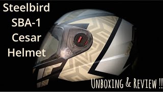 Steelbird SBA1 Cesar Full Face Helmet  Unboxing and Review  Lightweight Helmet For City Riding [upl. by Trellas]