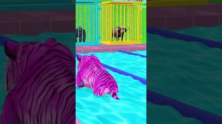 Paint Animals Cow Elephant Tiger Gorilla Buffalo TRex Wild Animals Cage Game [upl. by Chloette]