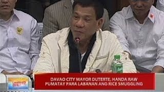 UB Davao City Mayor Duterte handa raw pumatay para labanan ang rice smuggling [upl. by Iam]