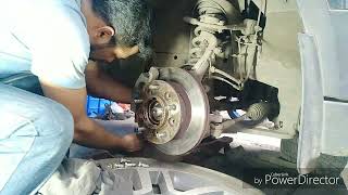 Tata Hexa front brake discs removal for skimming [upl. by Nylorahs351]