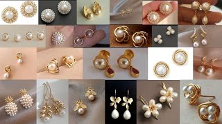 New pearl stone earringsLight weight pearl earrings  ladies earrings design [upl. by Bran]