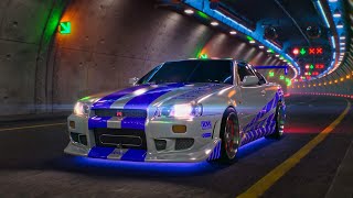 Nissan Skyline GTR R34  Ambient Tunnel Drive  4K Ultra HD 60fps [upl. by Carole]