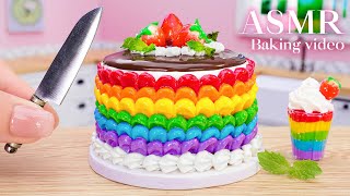 Mini Rainbow Chocolate Strawberry Cake 🌈🍓 ASMR Miniature Baking Videos Compilation [upl. by Tarrant]