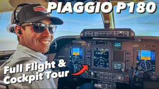 Piaggio P180 Avanti Flight Inflight Cockpit Tour [upl. by Gutow318]