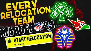 EVERY Relocation Team In Madden 23 Franchise Mode [upl. by Gahl]